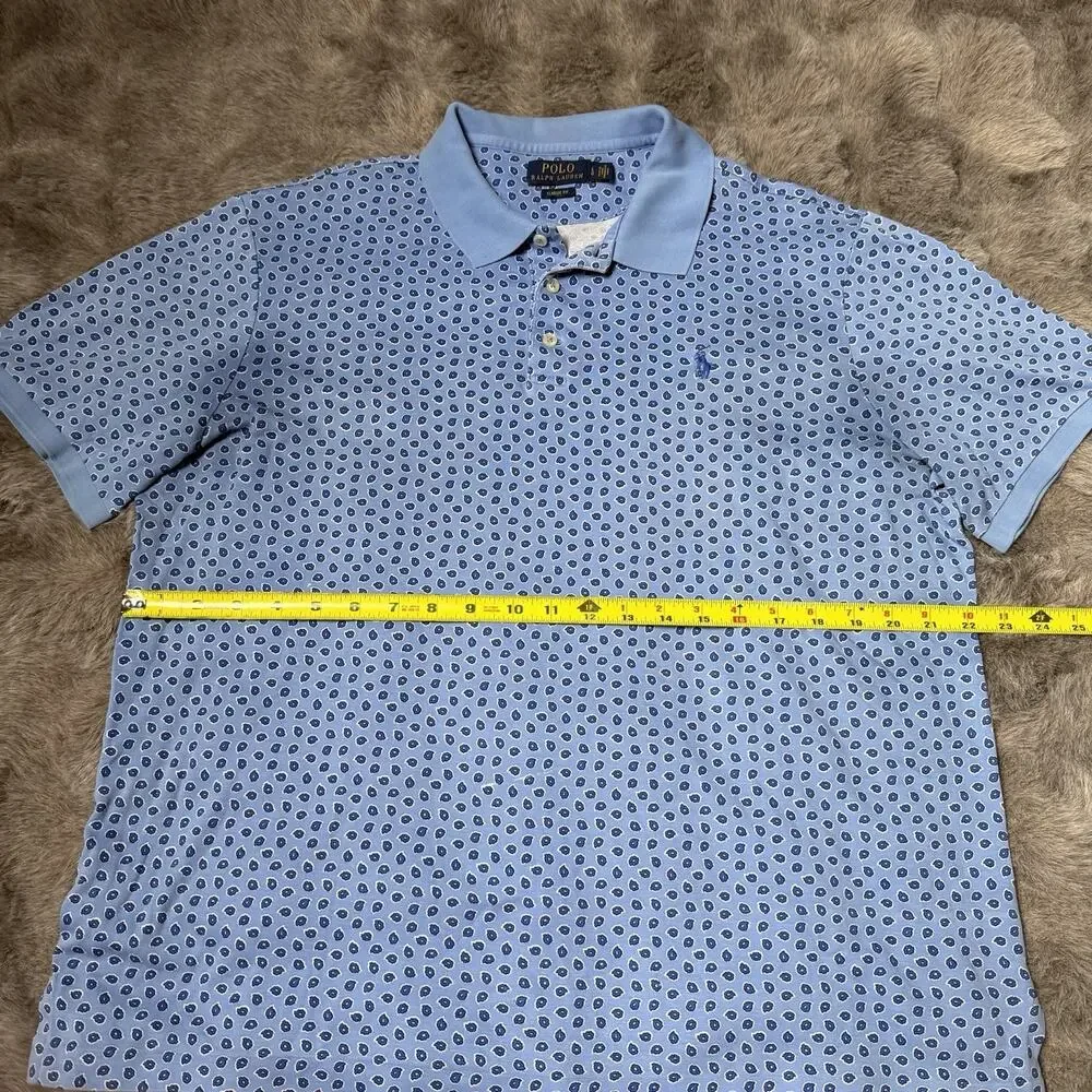 Polo Ralph Lauren Shirt Mens L Harbor Blue Paisley Golf Office Resort Vacation